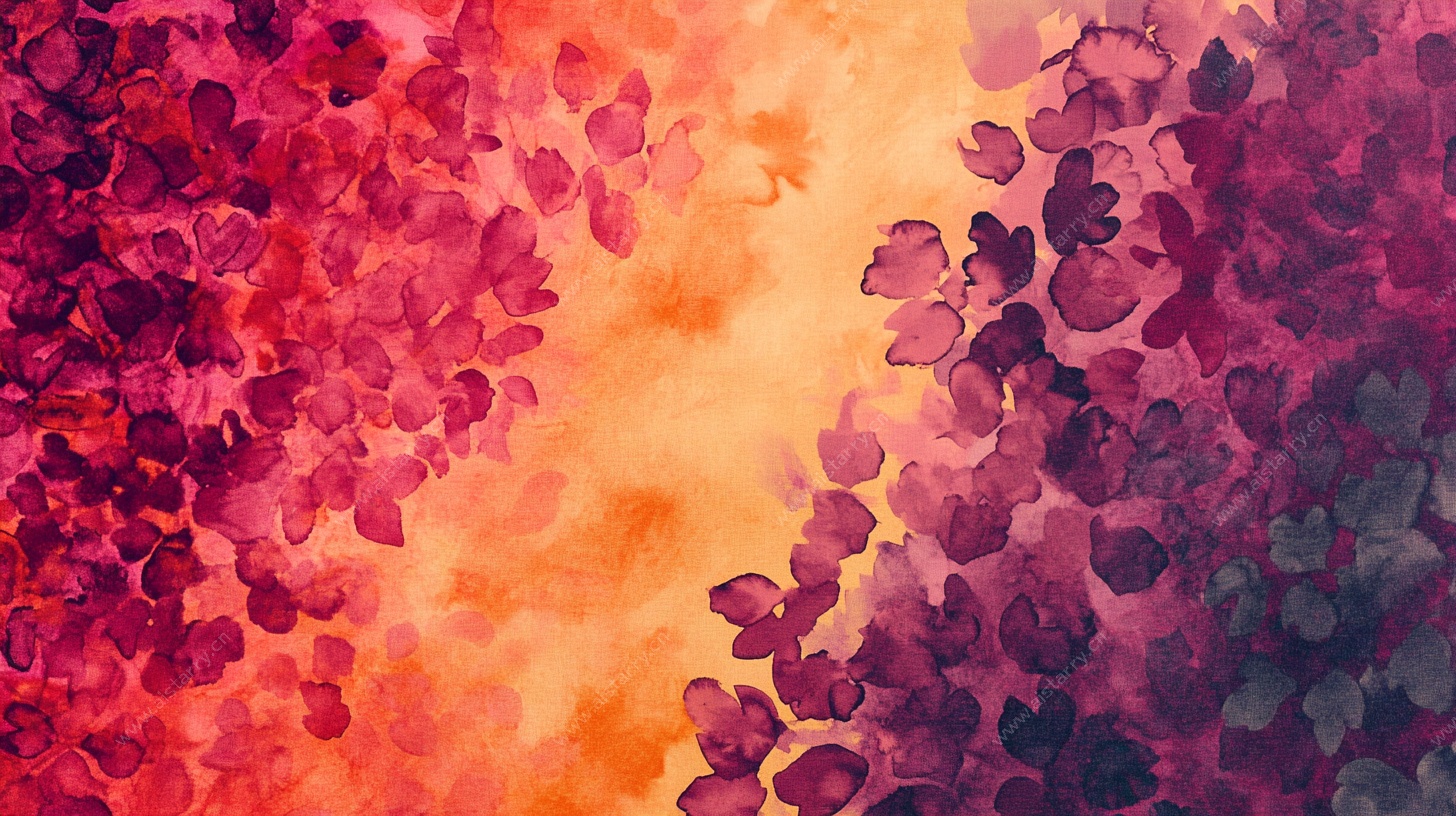 梦幻花卉水彩背景图