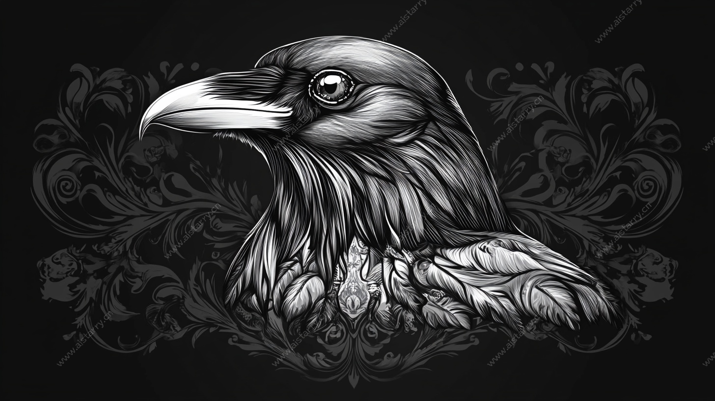 乌鸦插画 神秘华丽风