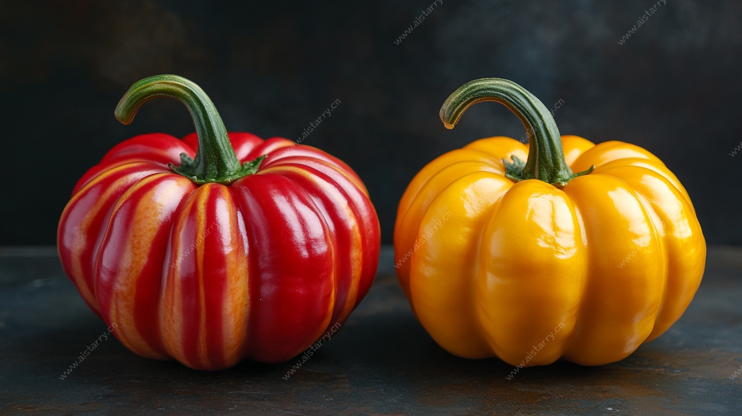 双色小南瓜静物特写