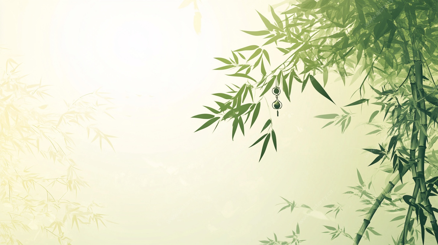 翠绿竹叶清新背景图