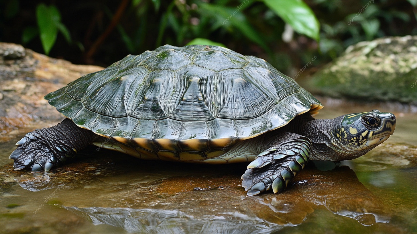 石上休憩的乌龟