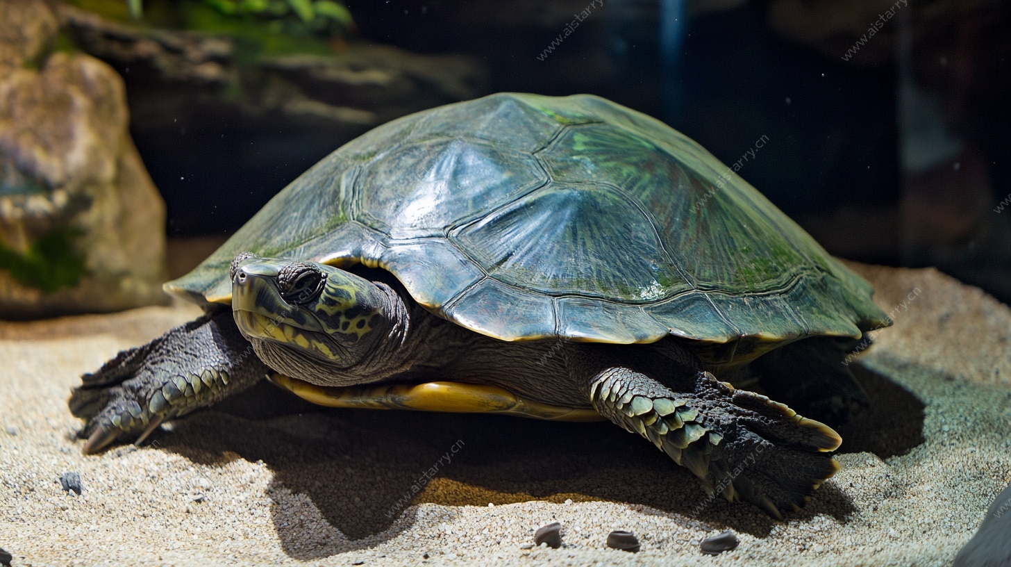 水族箱中的绿壳乌龟