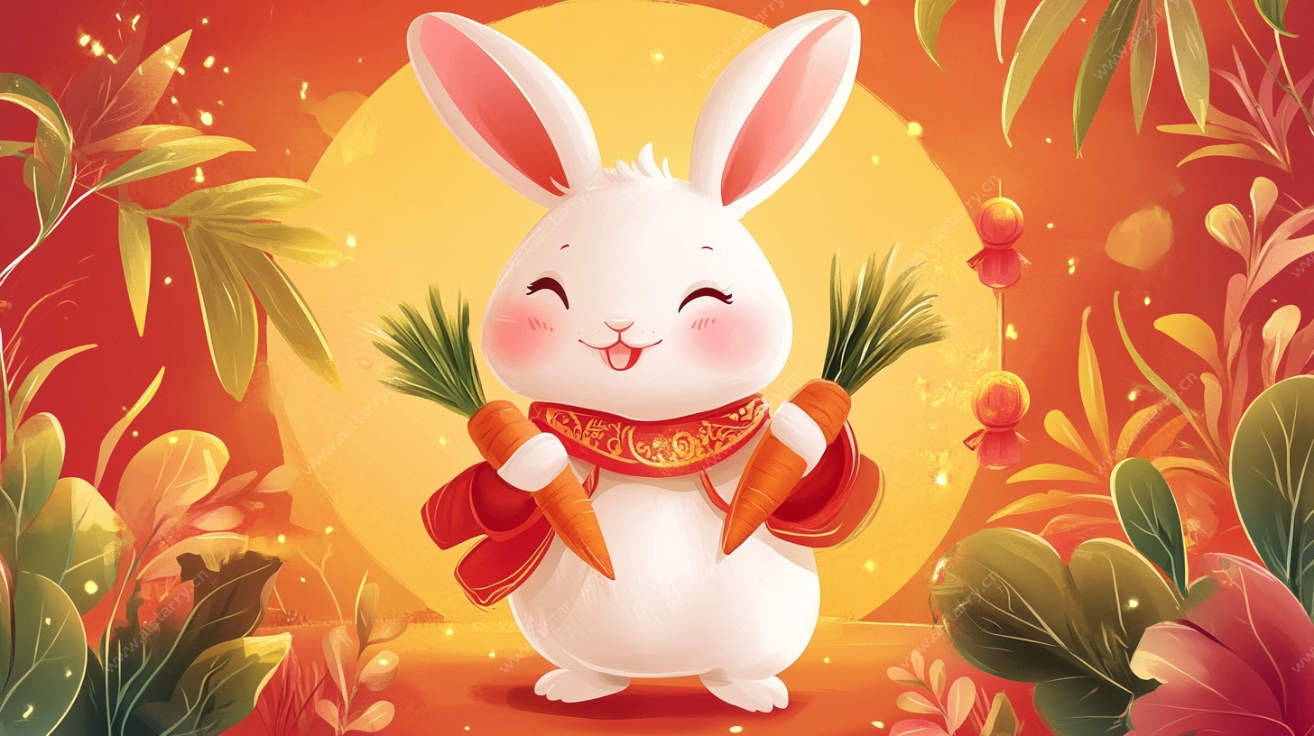 萌兔贺岁图