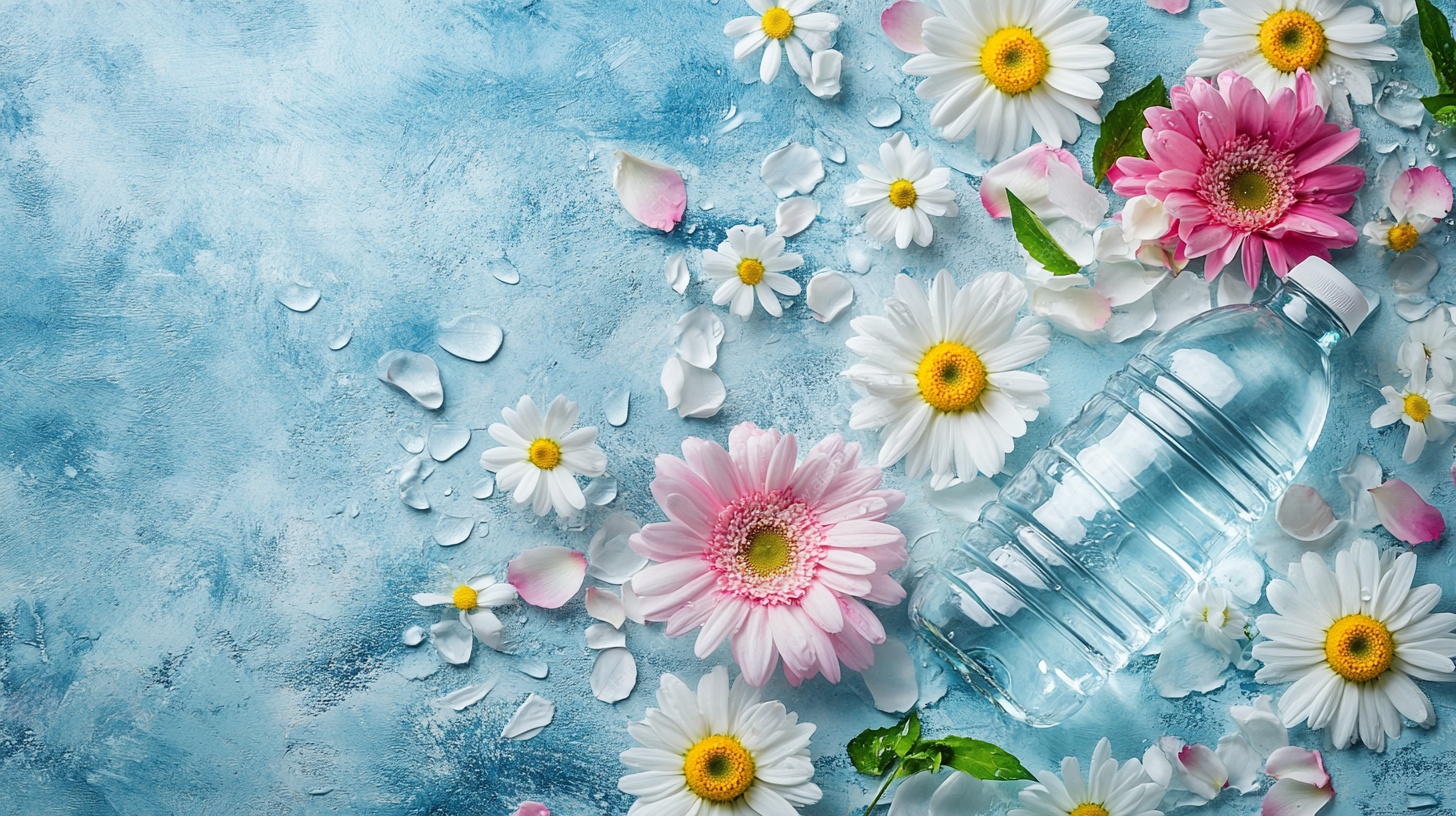 蓝调花卉静物图