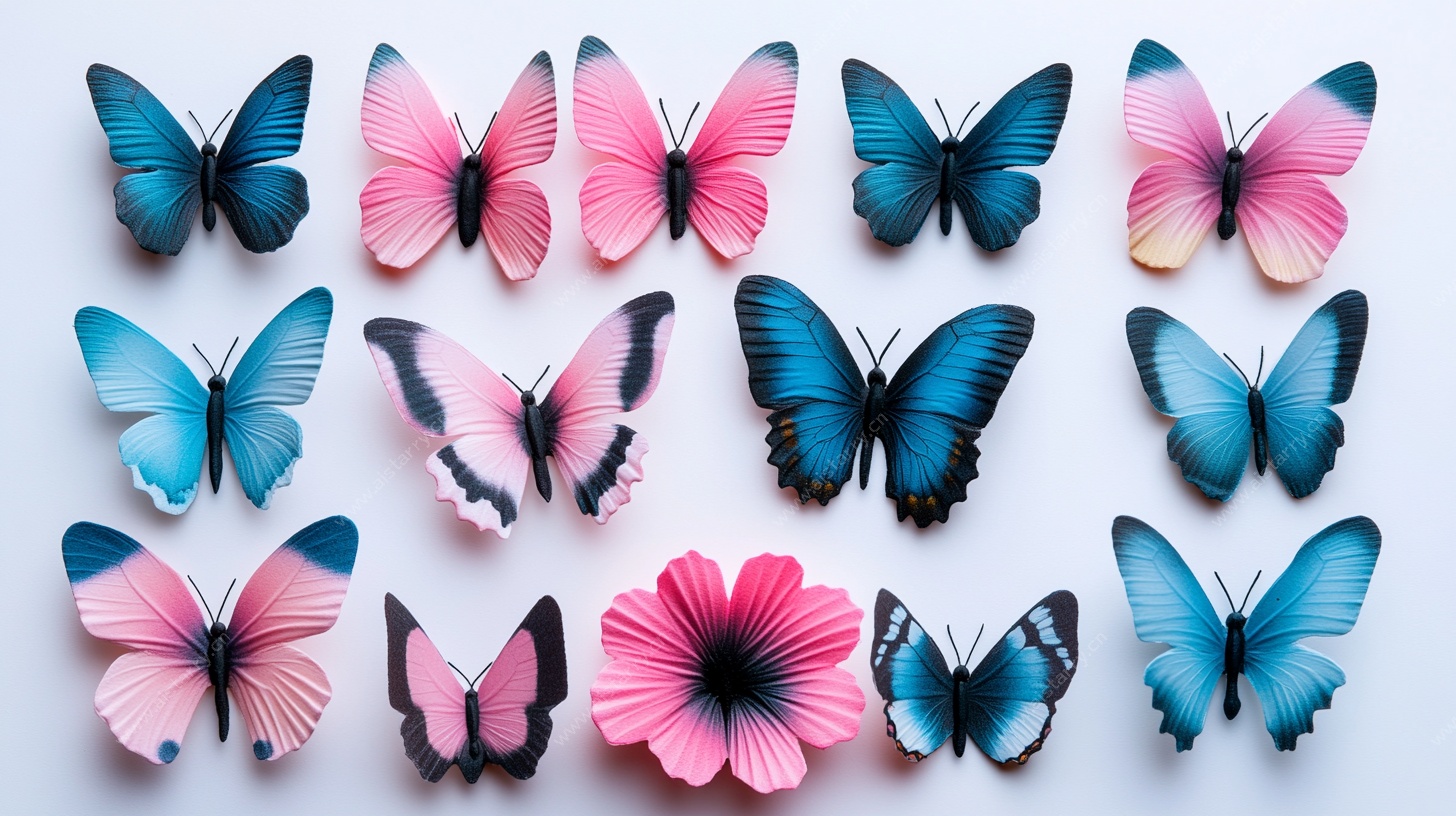 彩蝶与花的梦幻组合