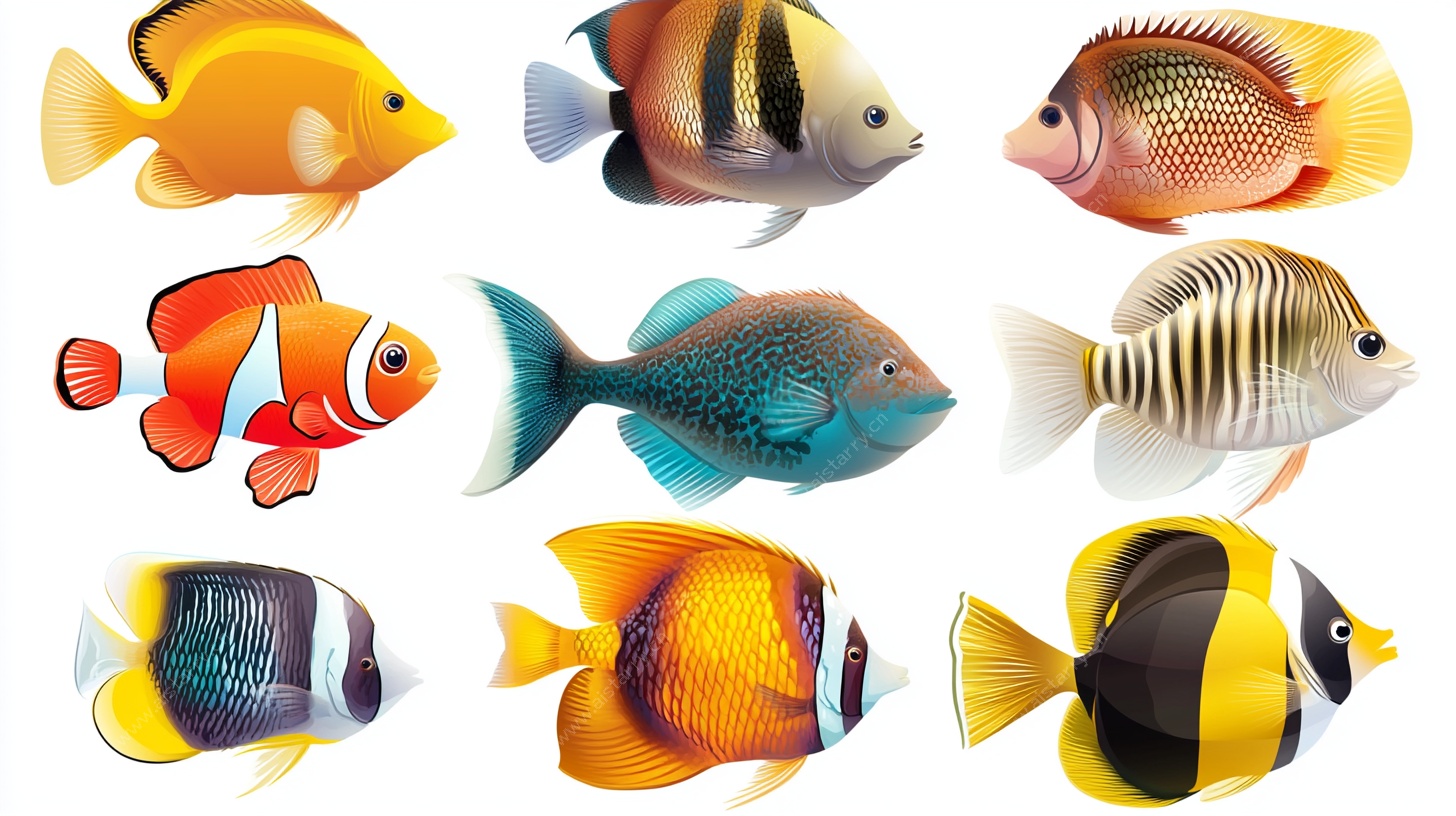 多彩热带鱼集合