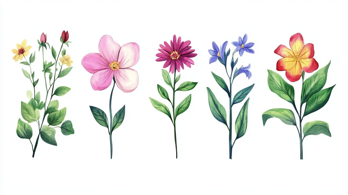 手绘多彩花卉插画集