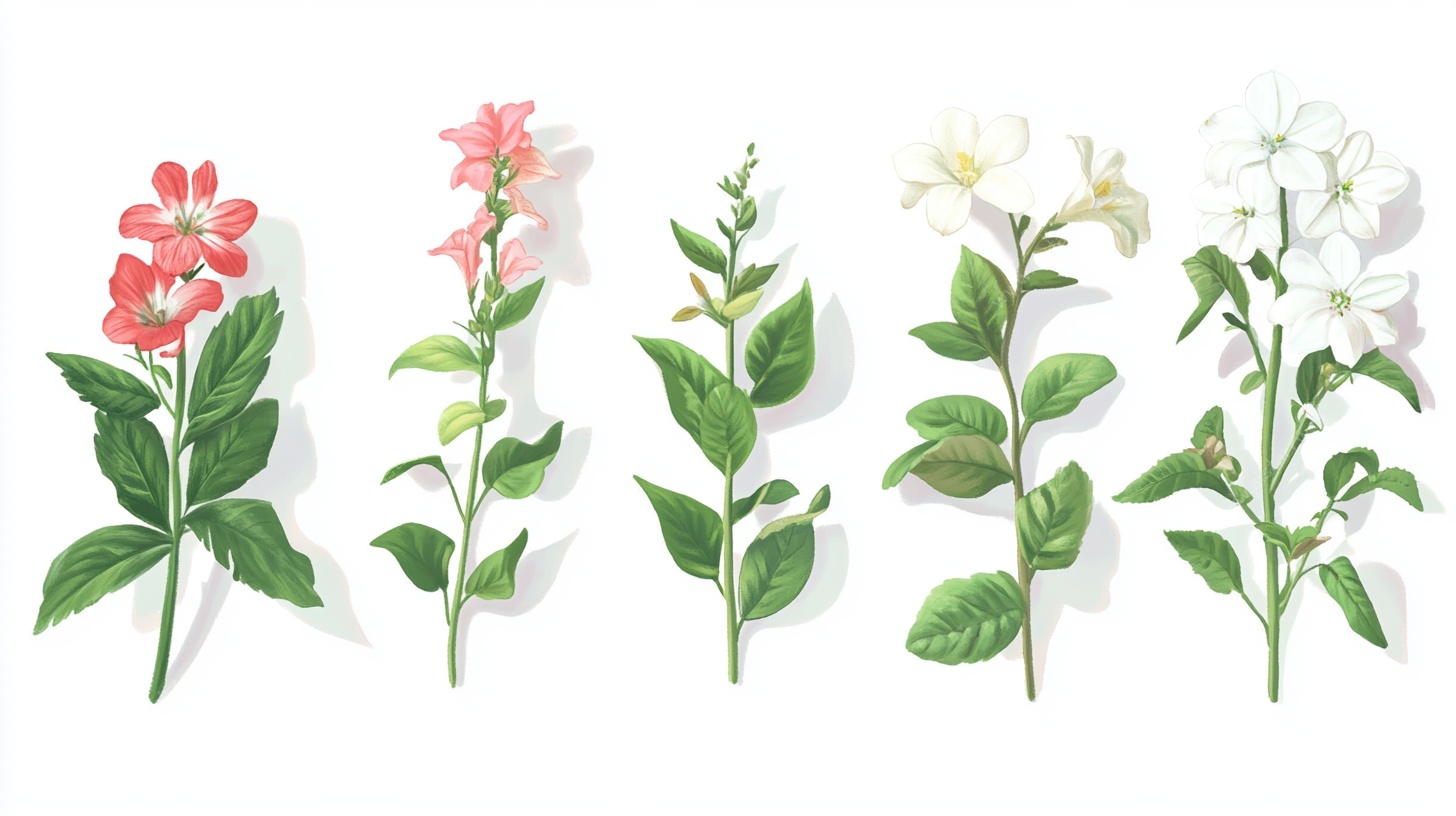 手绘清新花卉植物集合