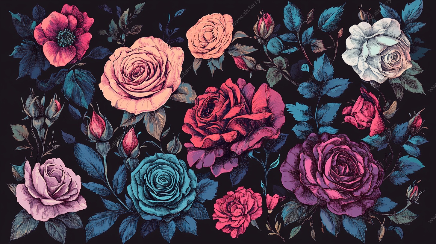 多彩花卉图案背景