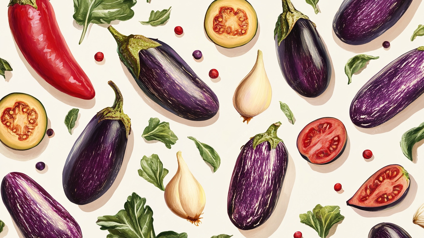 多彩蔬菜平铺插画