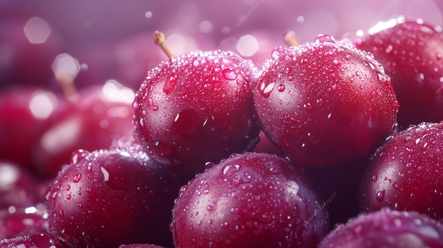 新鲜欲滴的水润紫李