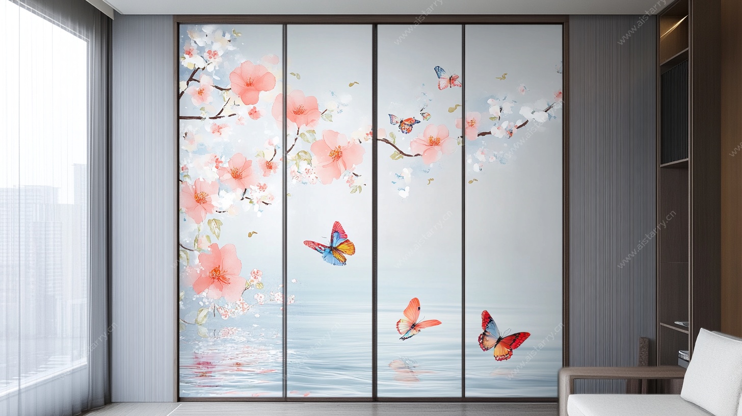 中式花鸟移门设计图