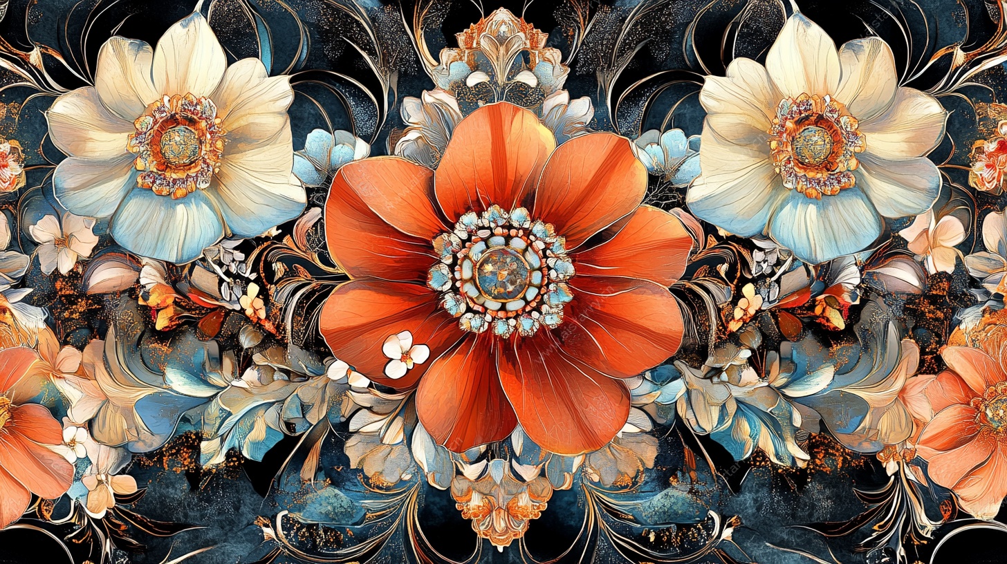 绚丽花卉图案艺术装饰画