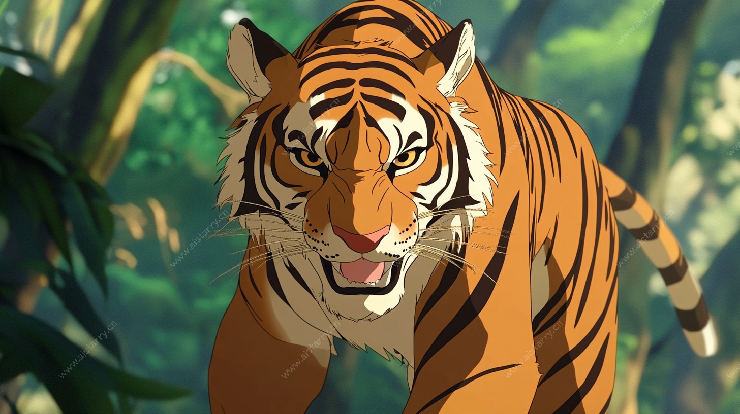 森林中的威猛老虎