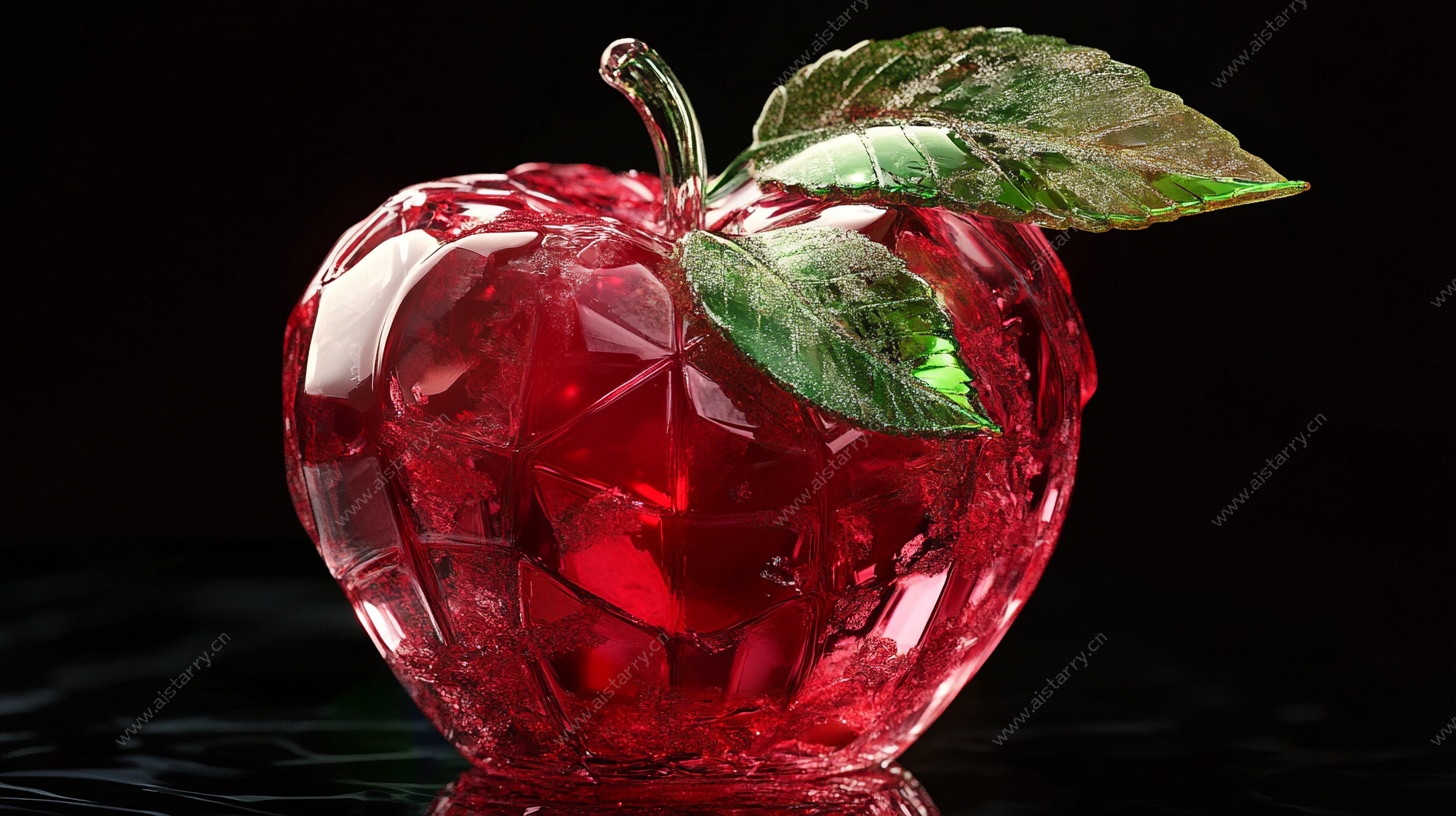 晶莹剔透红水晶苹果