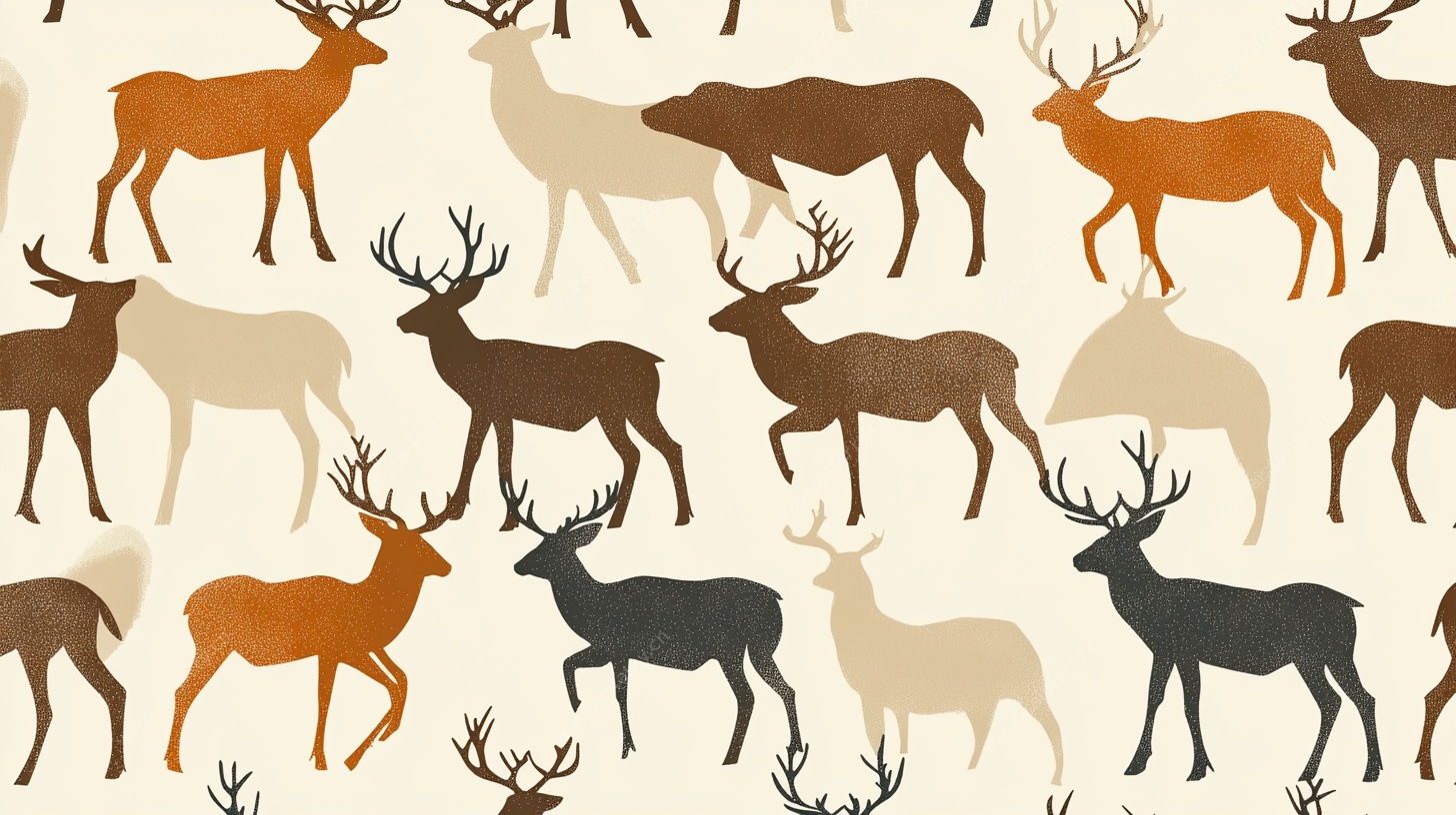 麋鹿图案背景纹理设计