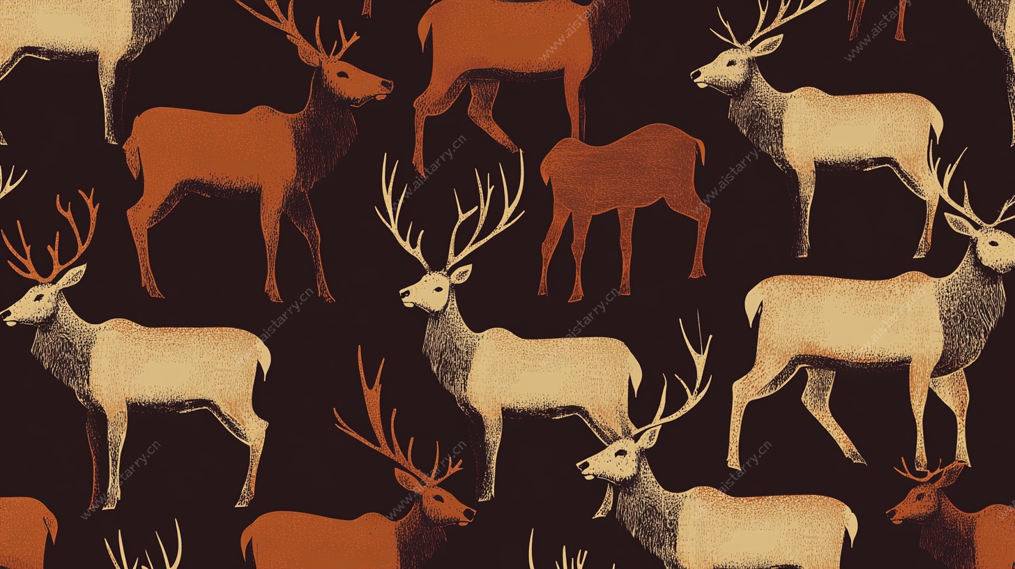 鹿群图案 自然野性之美