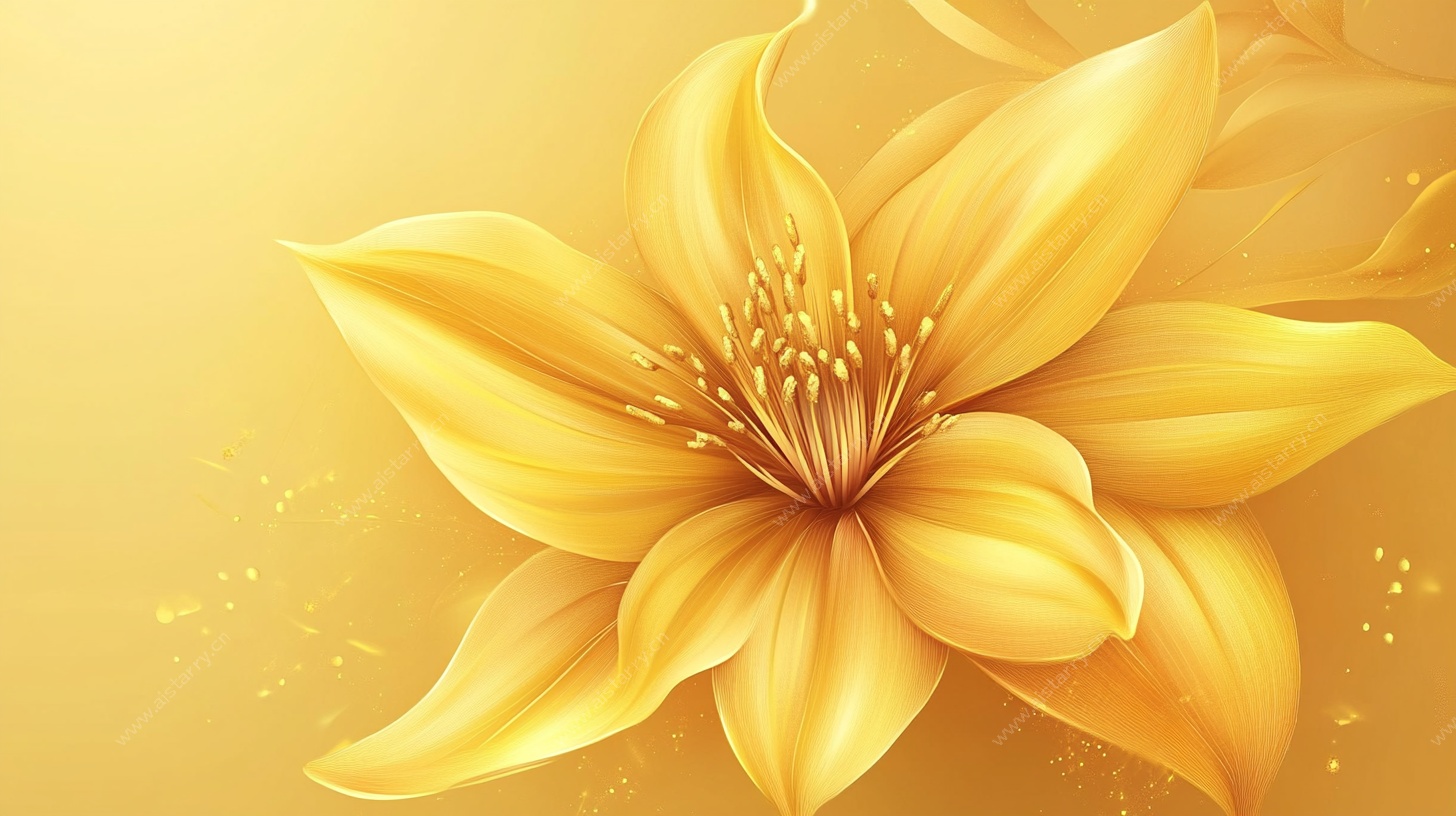 金黄绽放花朵特写