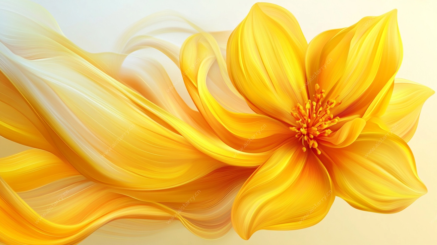 黄色动感花朵艺术图像