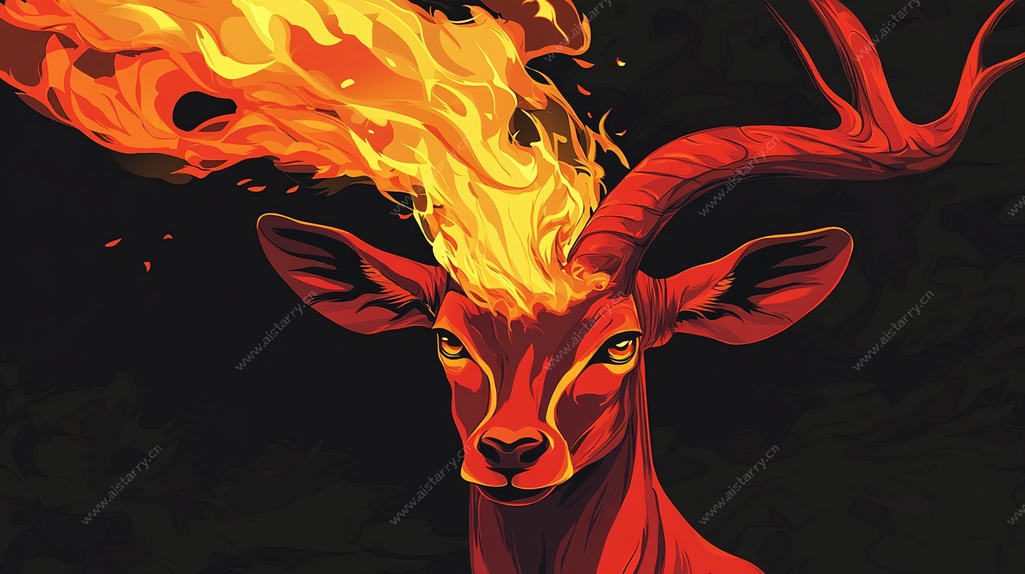 火焰羚羊 奇幻艺术肖像