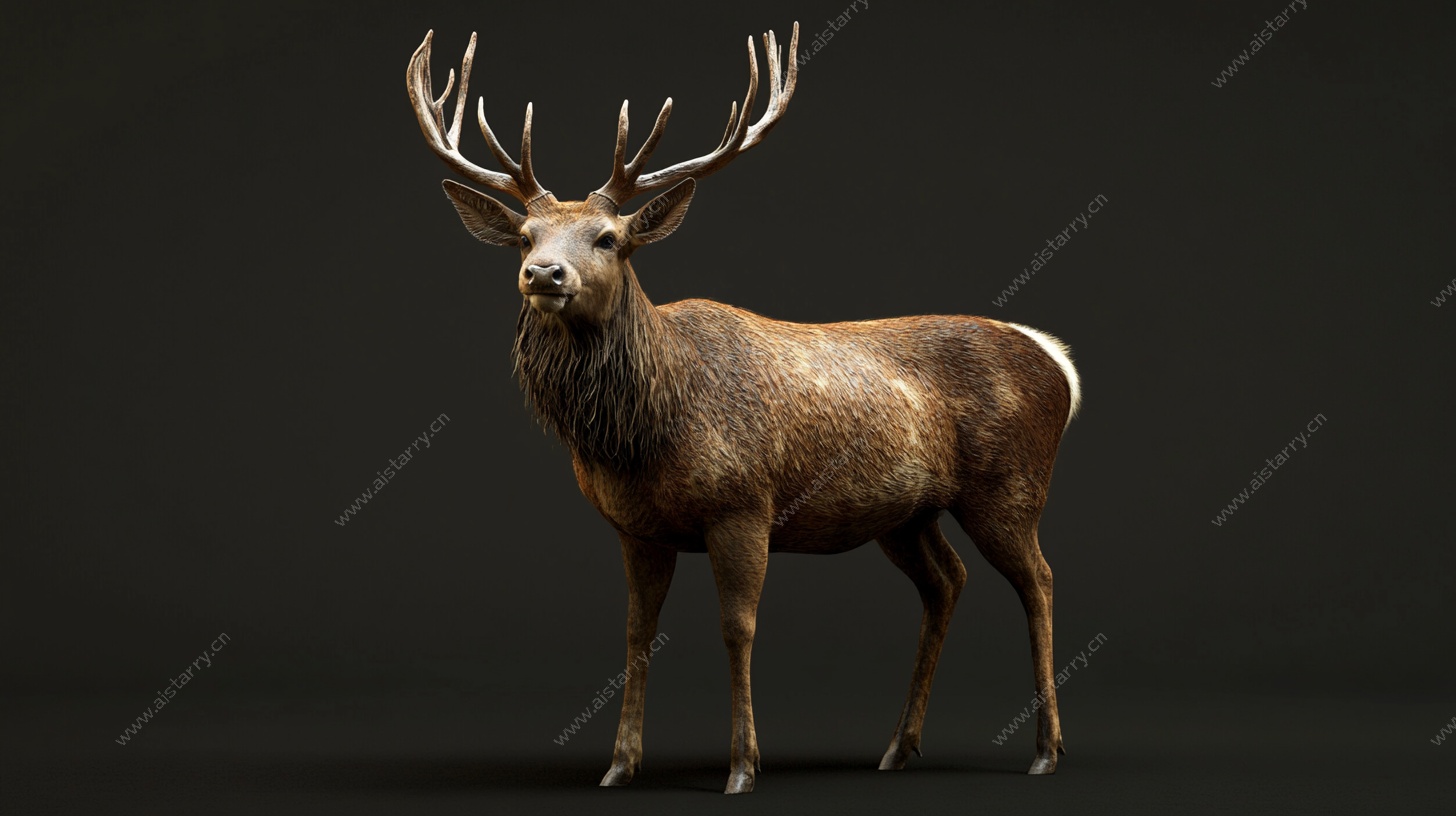 雄性麋鹿3D模型展示