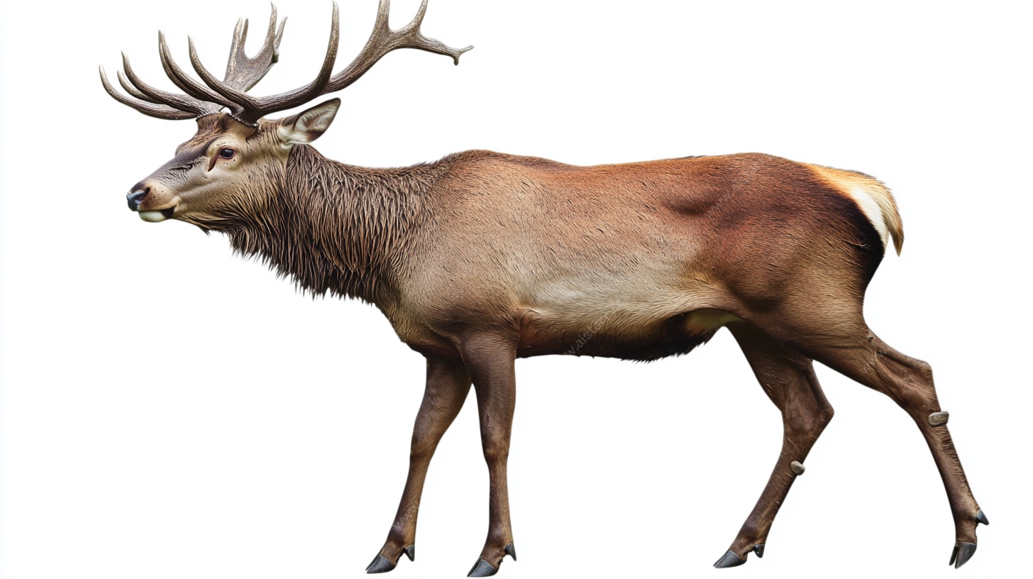 优雅雄鹿侧立姿态展示图