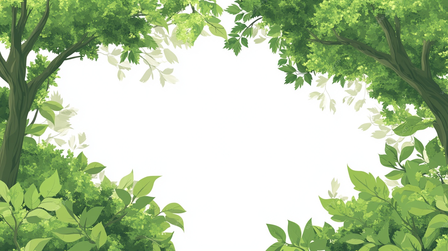 绿意盎然的自然边框背景