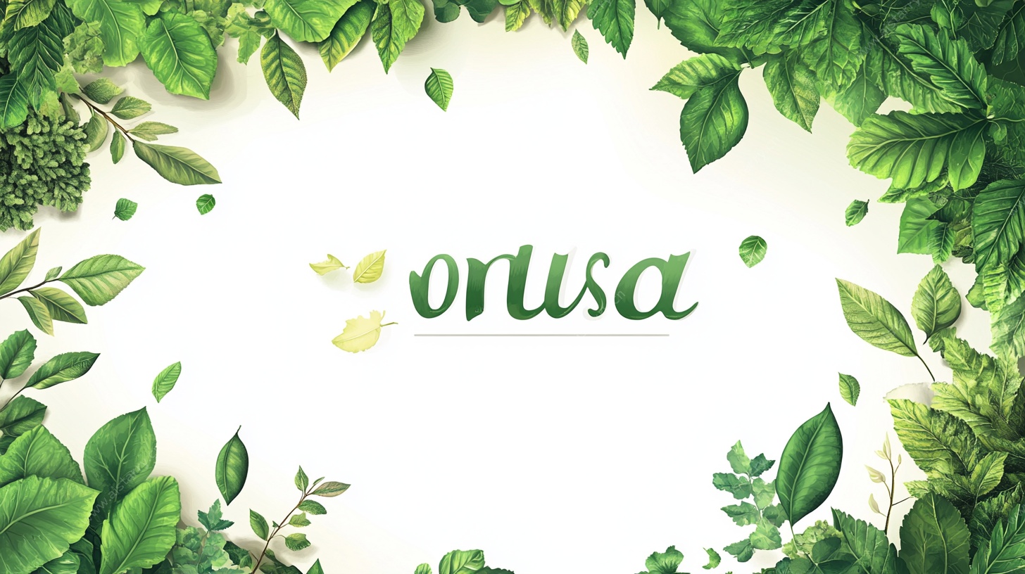 绿叶环绕的清新装饰图