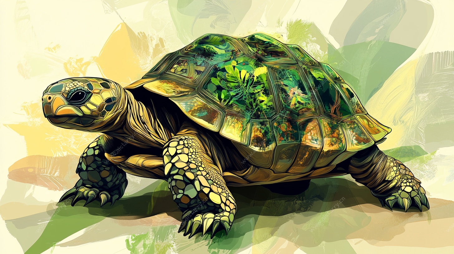 彩绘乌龟插画