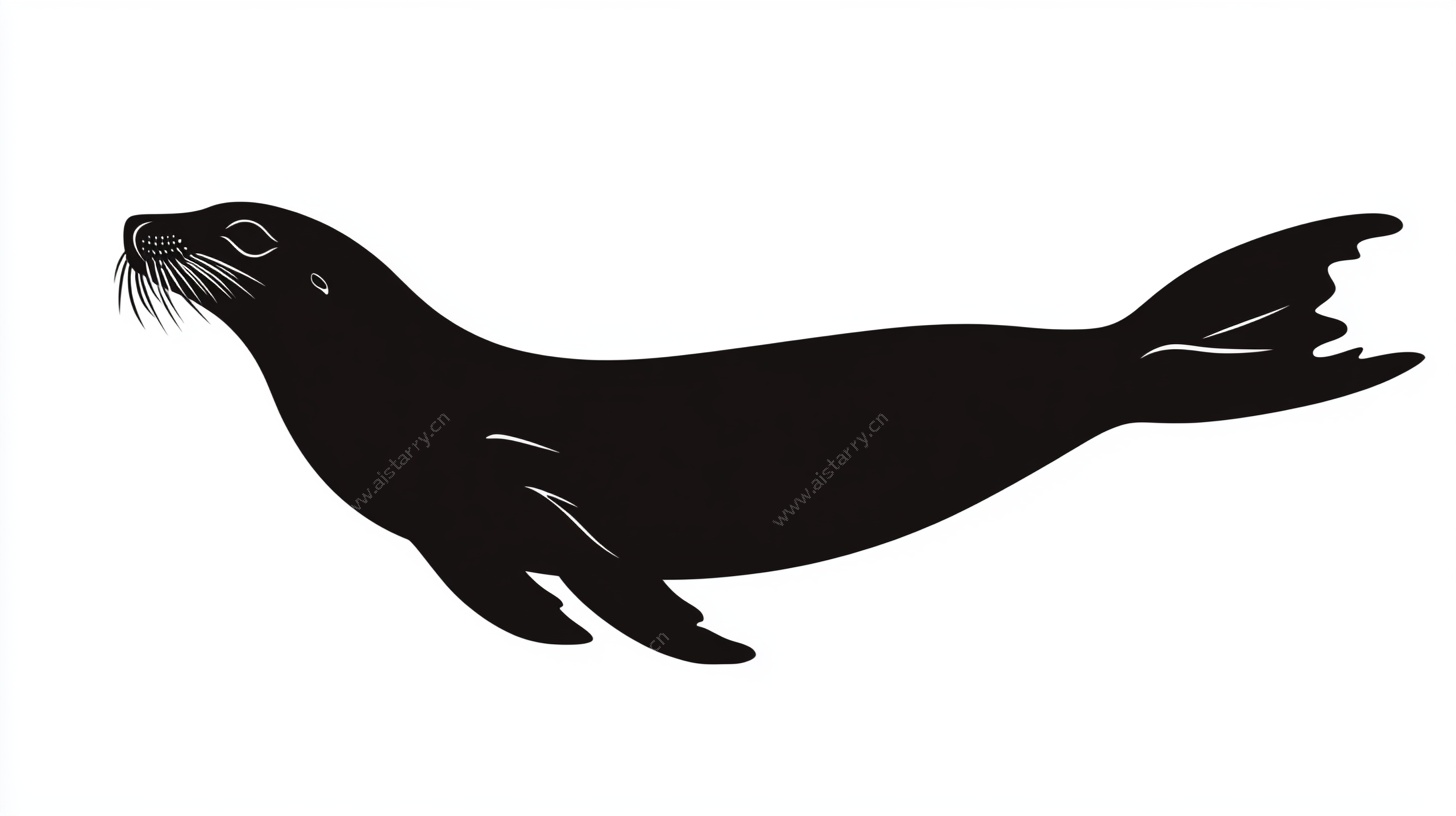 海豹剪影图案设计