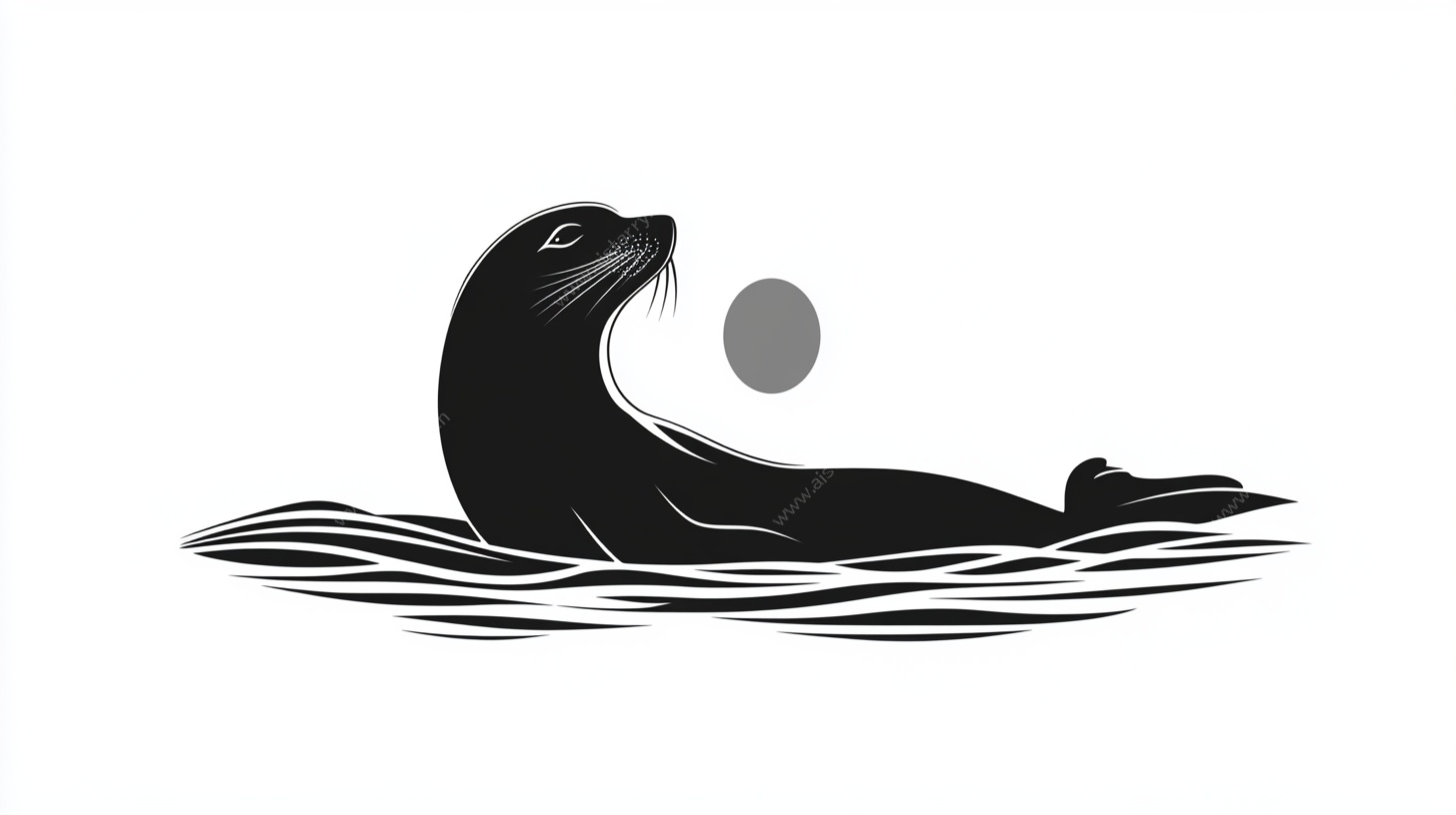海上海豹剪影