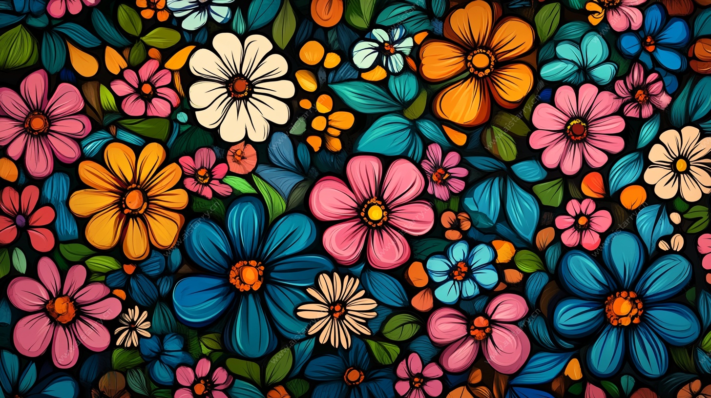 缤纷花卉图案背景