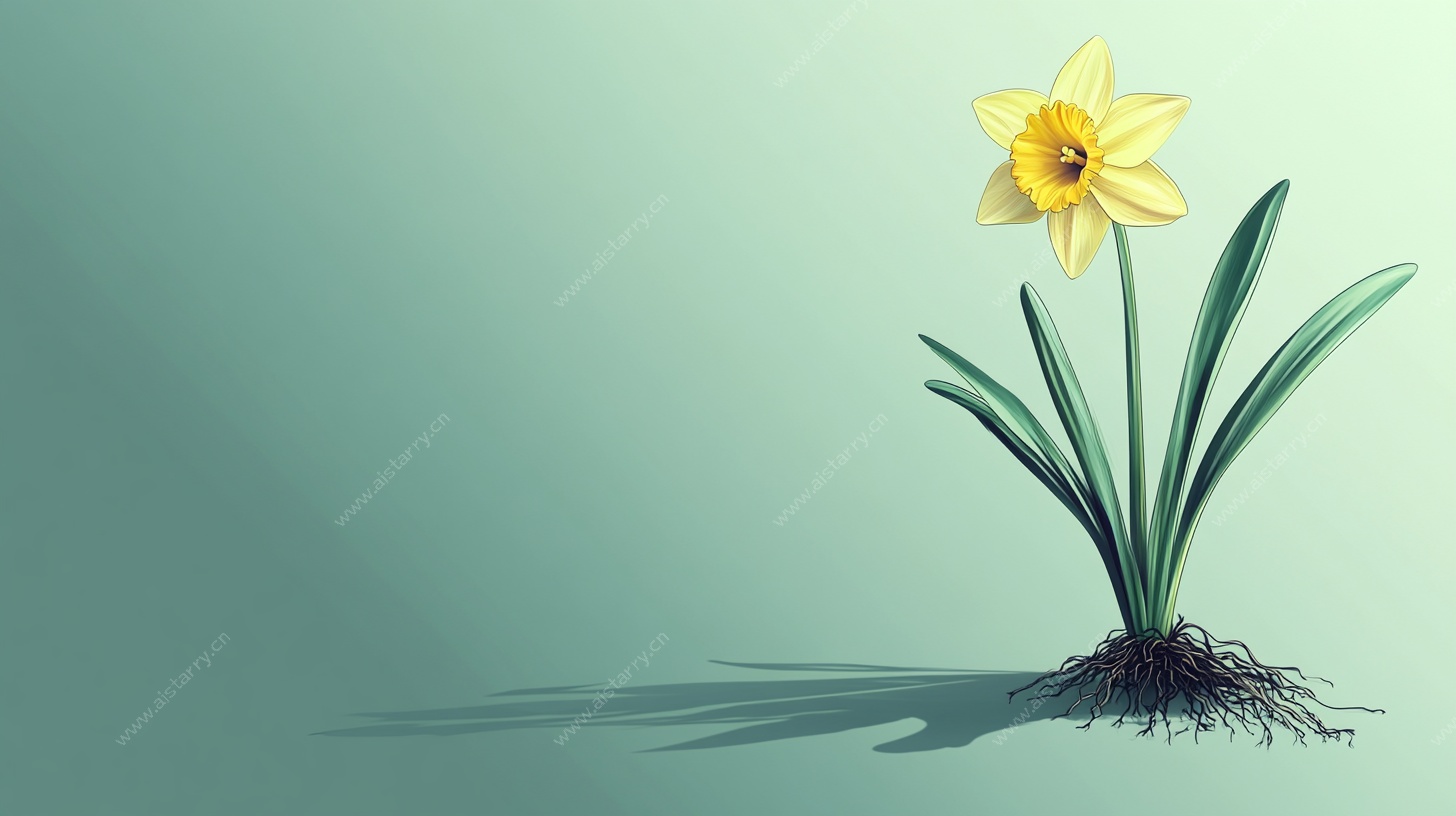 单枝黄水仙插画