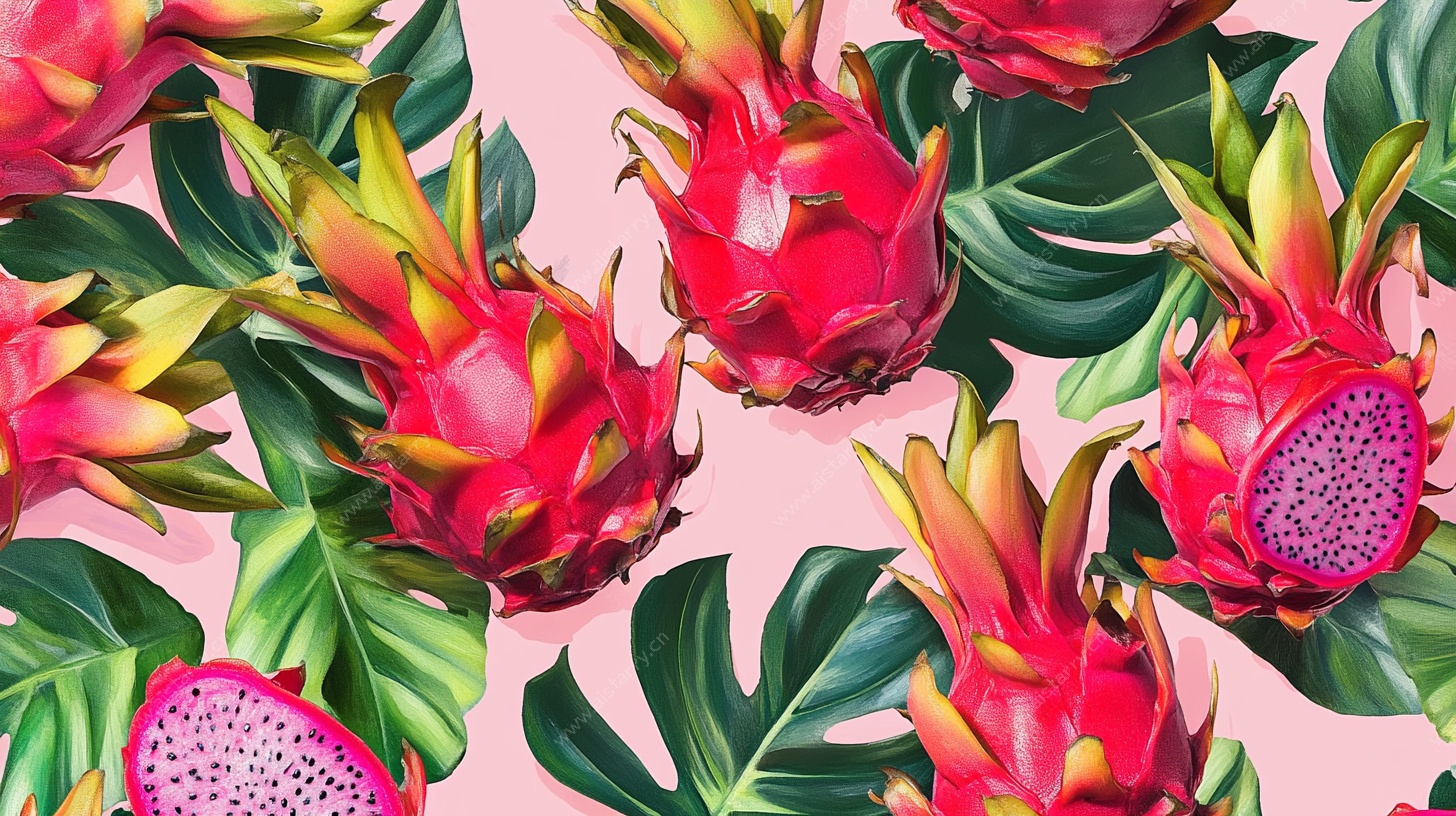 火龙果热带风情图案设计