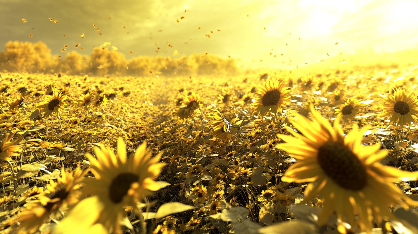 阳光下的向日葵花海