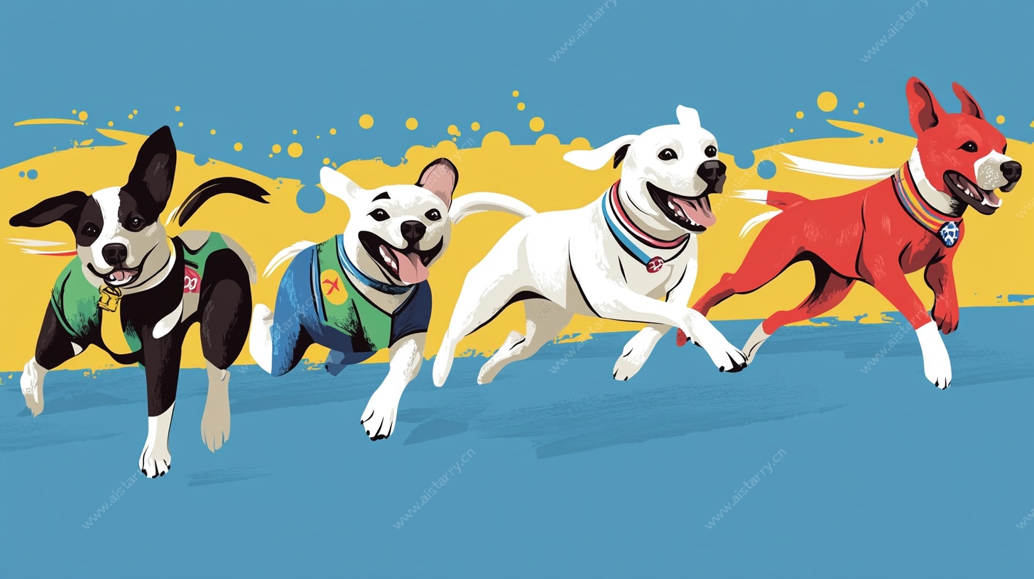 奔跑的多彩萌犬