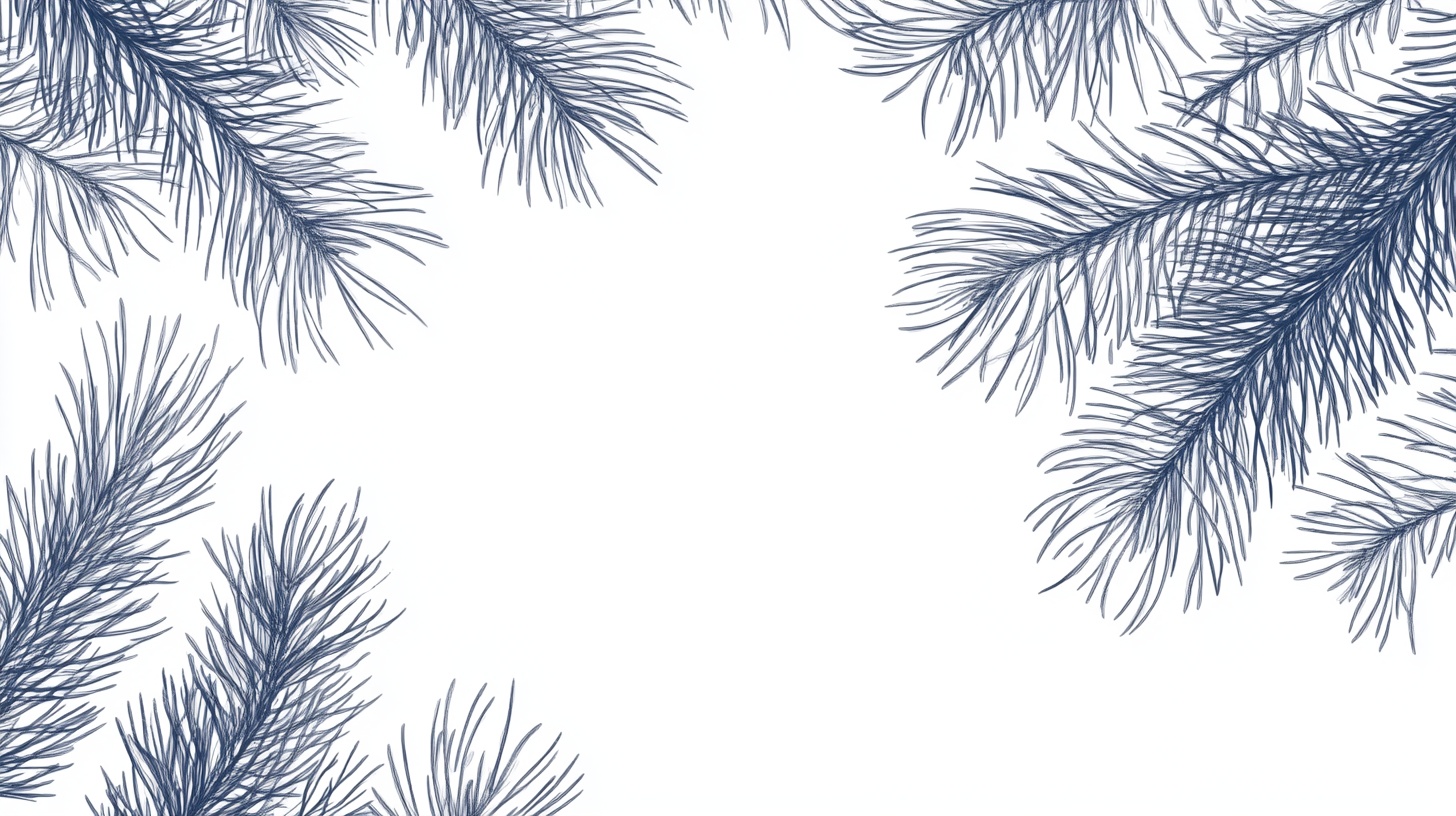 蓝调松枝边框图