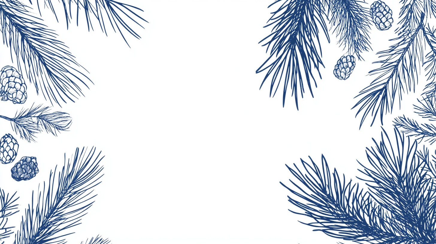 蓝调松枝装饰图