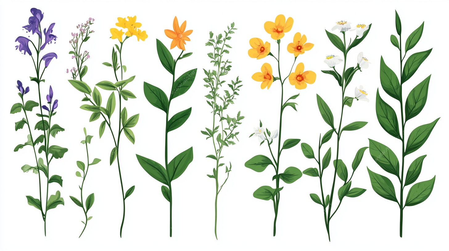 清新花卉植物插画组图