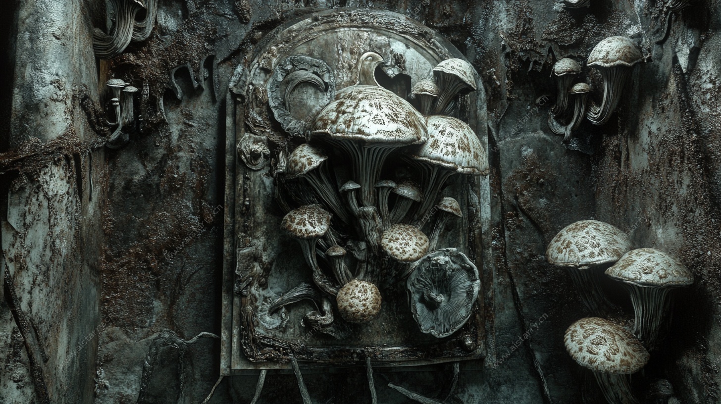 神秘洞穴中的奇幻蘑菇群