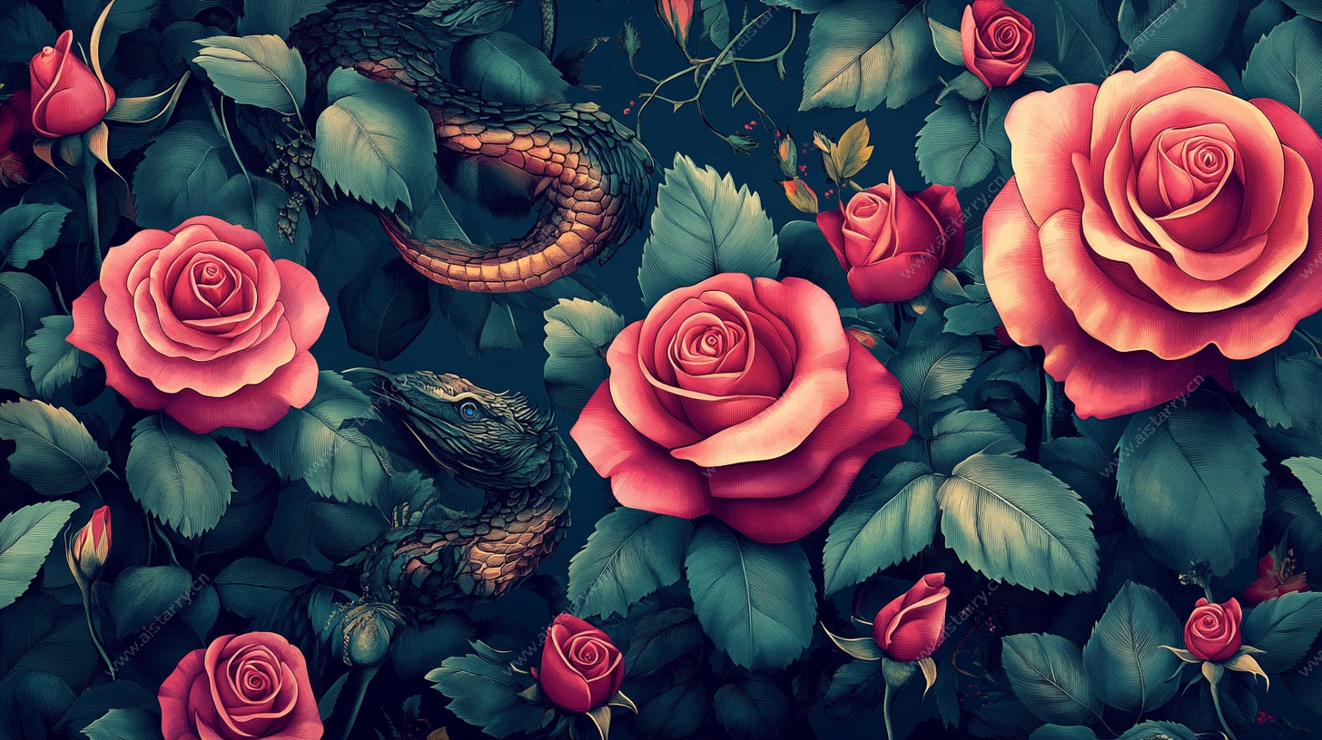 玫瑰丛中的神秘蛇影