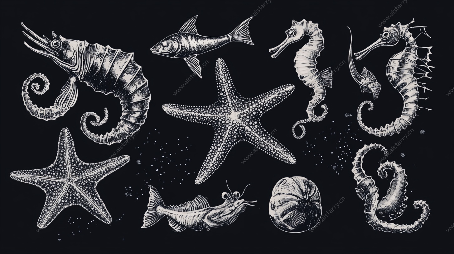 海洋生物手绘插画集