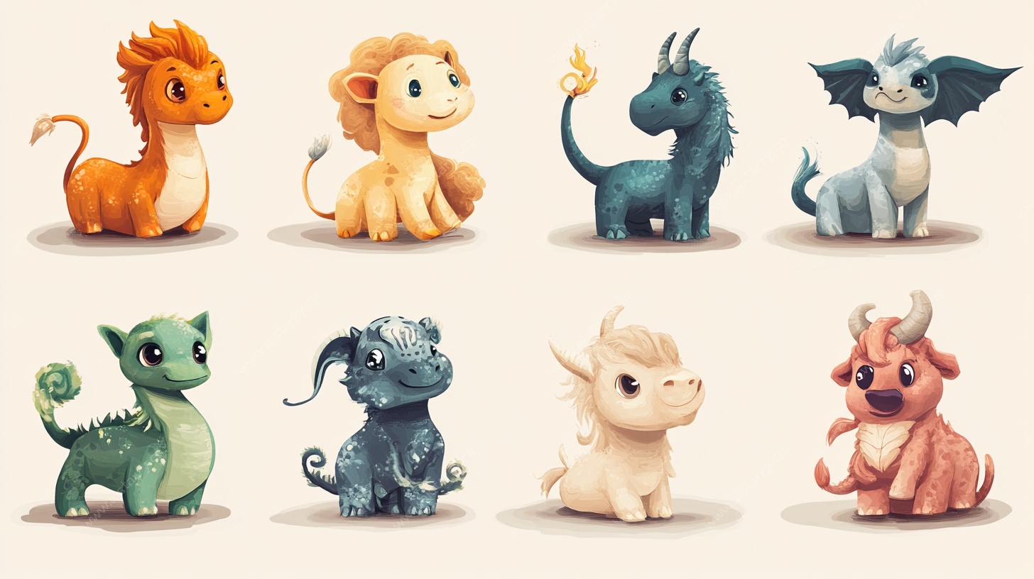 可爱萌趣小龙集合