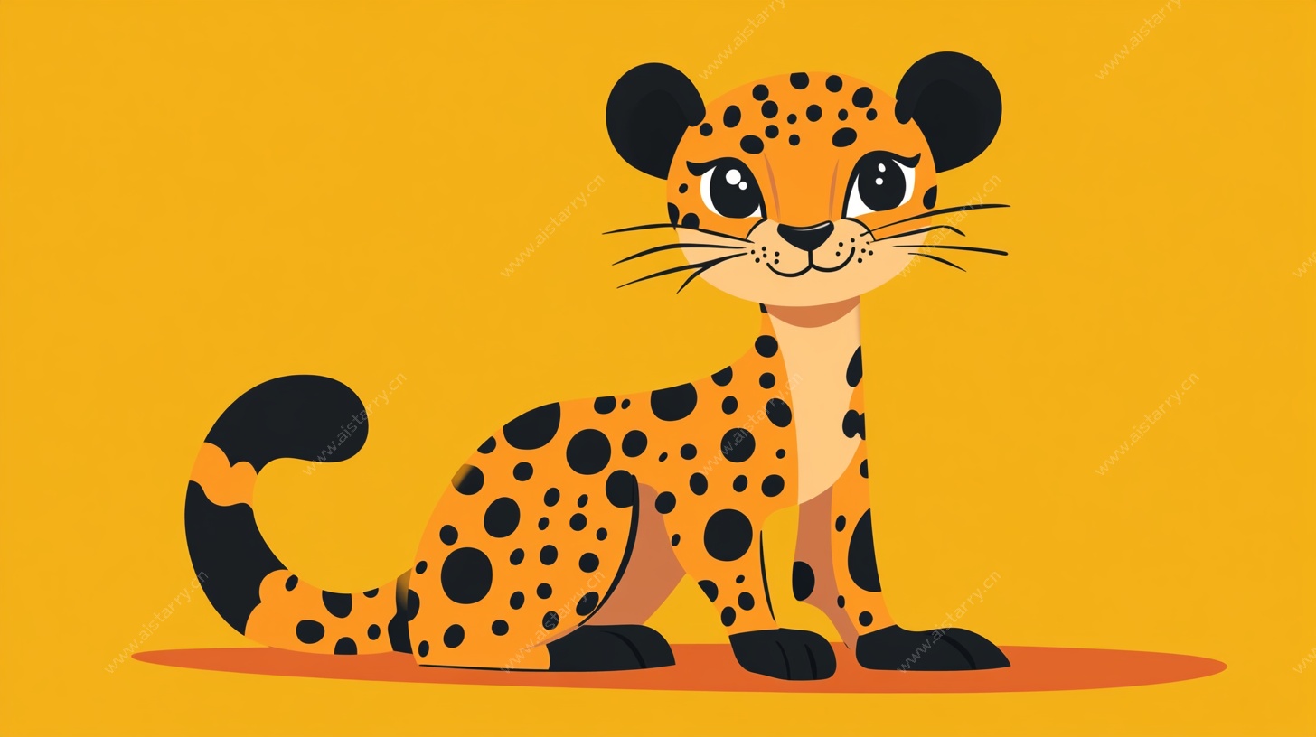 可爱卡通小猎豹形象图