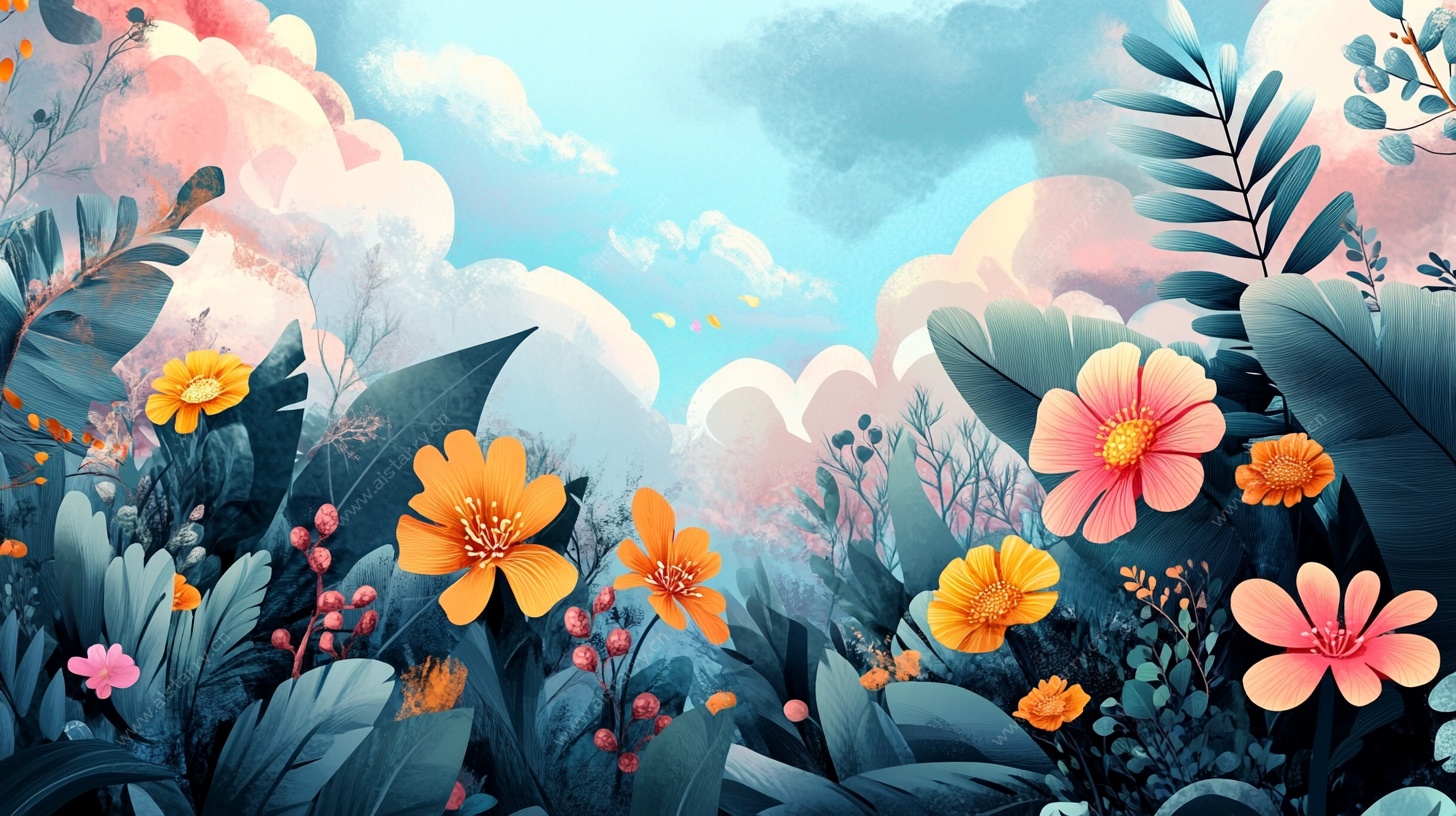 梦幻花卉天空景观