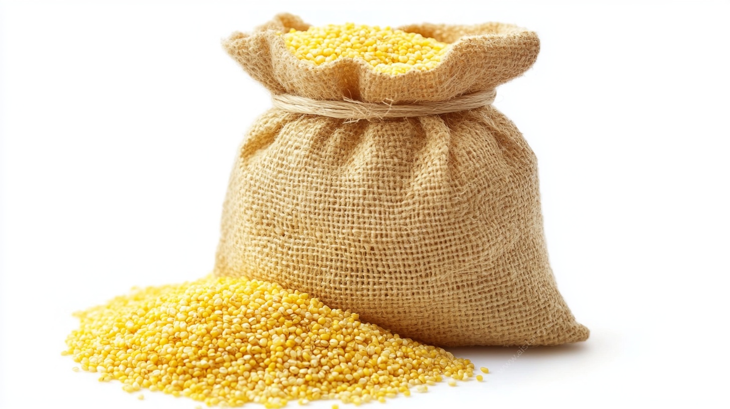 麻袋中的金黄小米