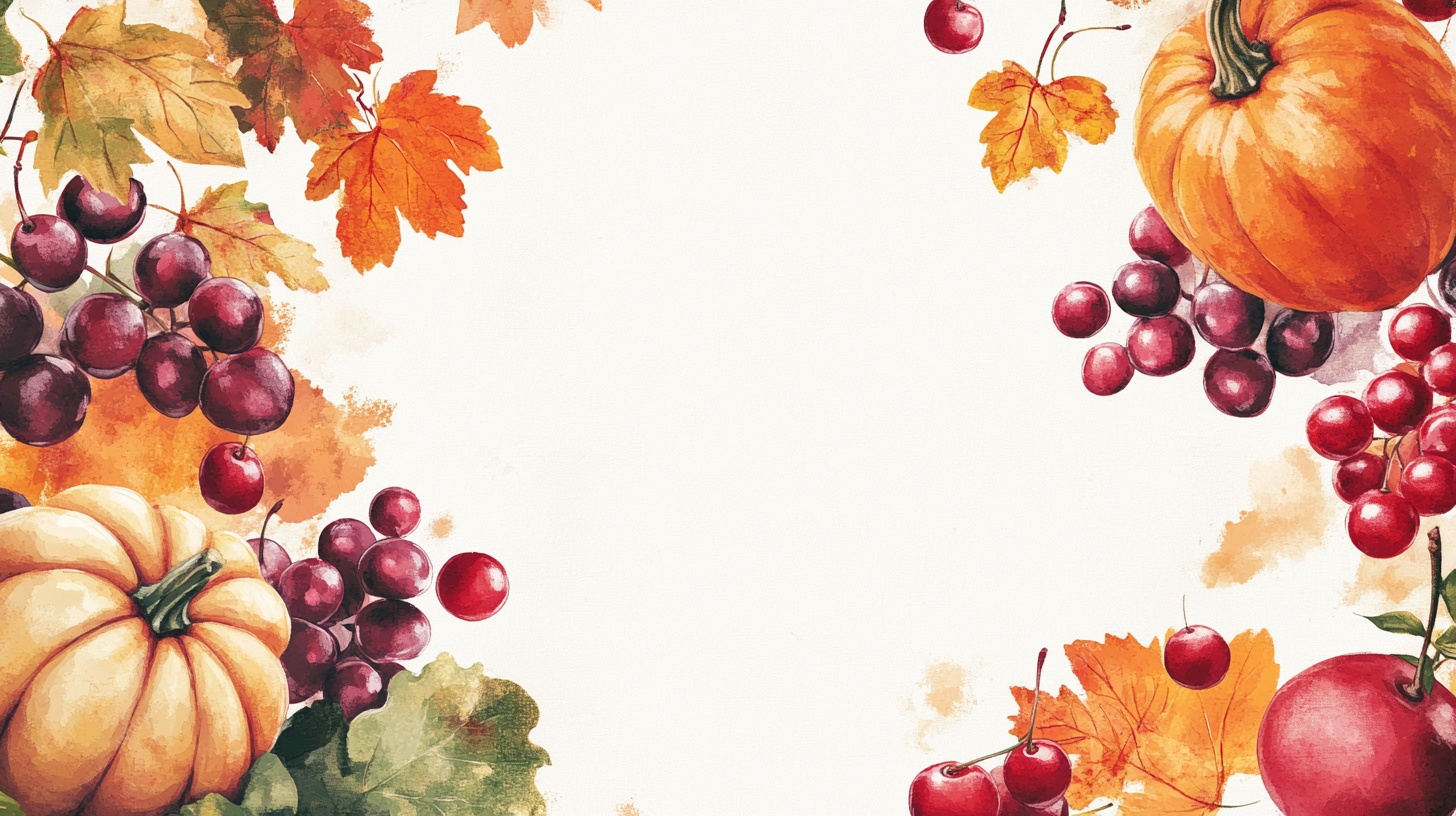 秋季蔬果水彩装饰画