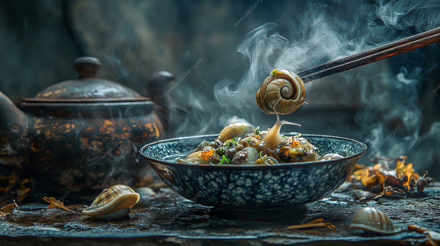 热气腾腾的海鲜美味佳肴