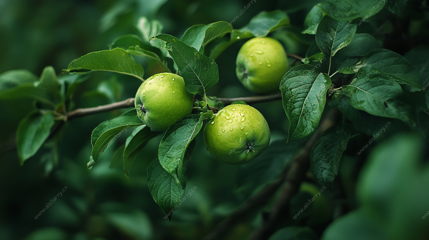 枝头青苹果