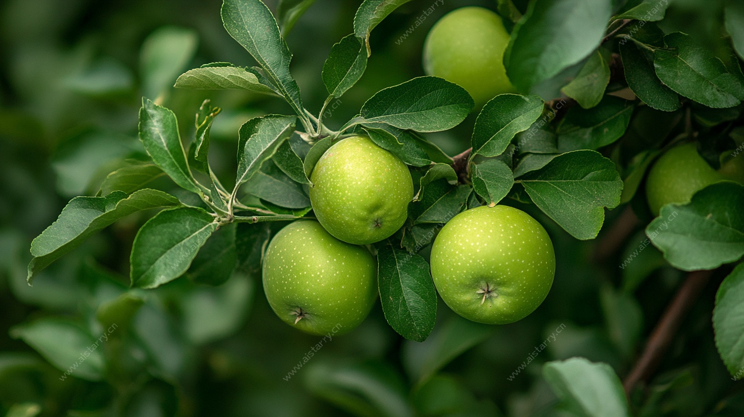 枝头青苹果